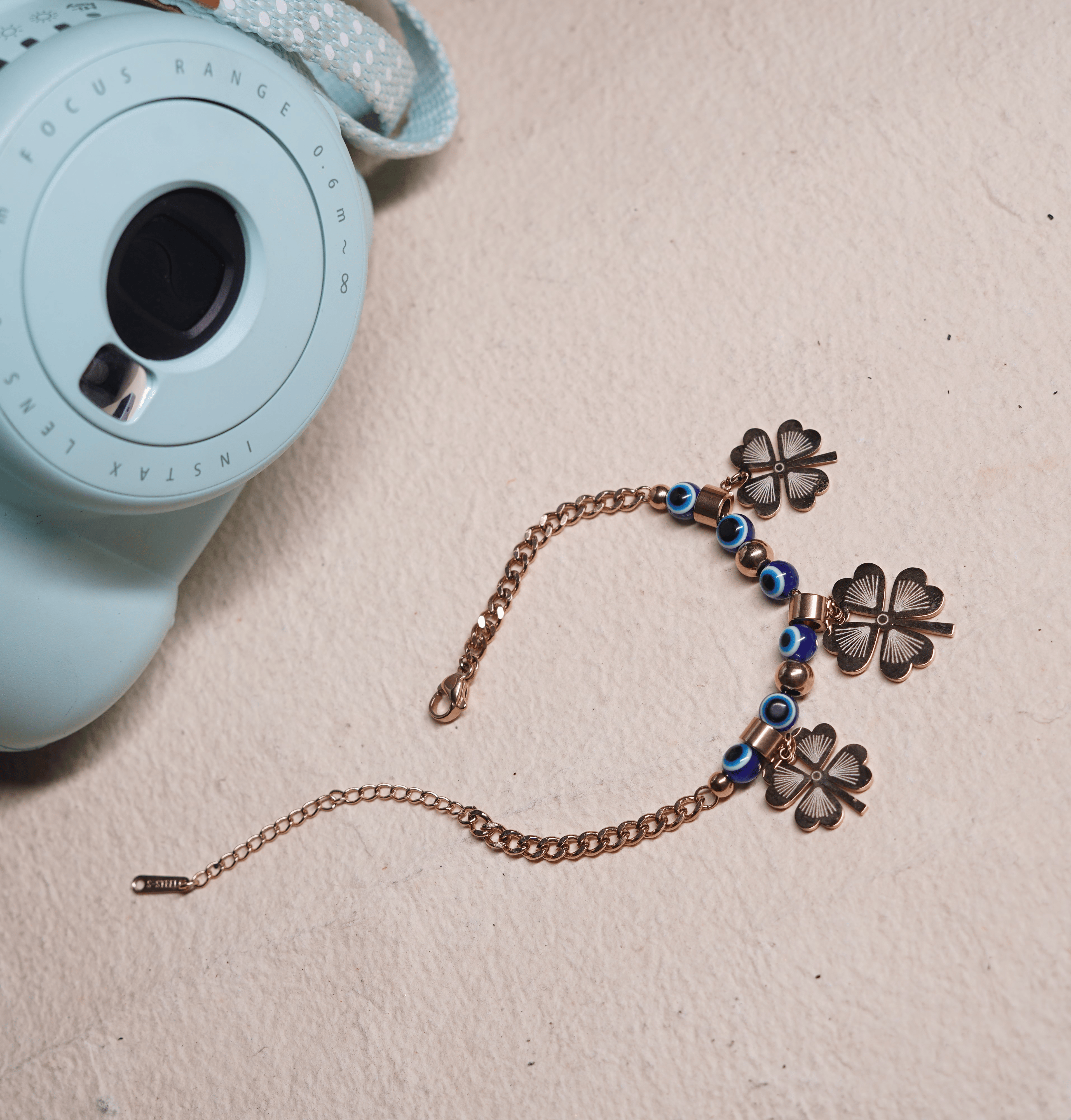 Orek western evil eye with heart shaped locked bracelet 